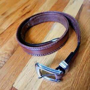 Made in mexico Leather braided belt western cowboy southwest buckle size 36